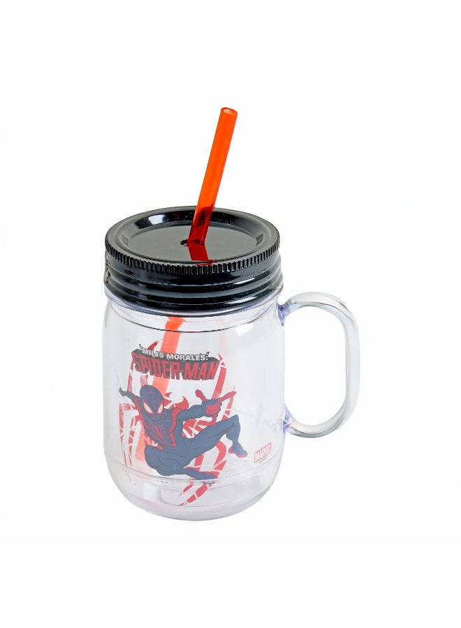 Marvel Spiderman Drinking Jar With Straw  - 550ml - Image 3